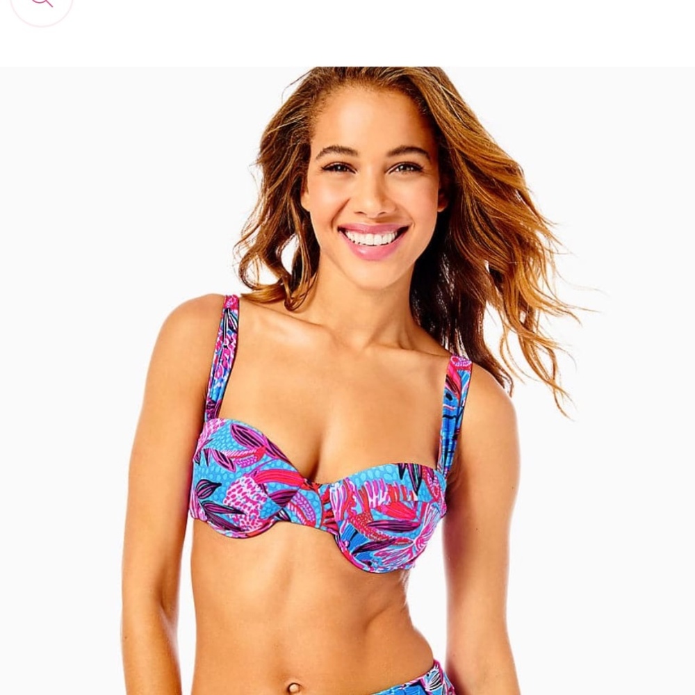 Lilly Pulitzer Gasby Bikini Top in Ruby Red Wild Times